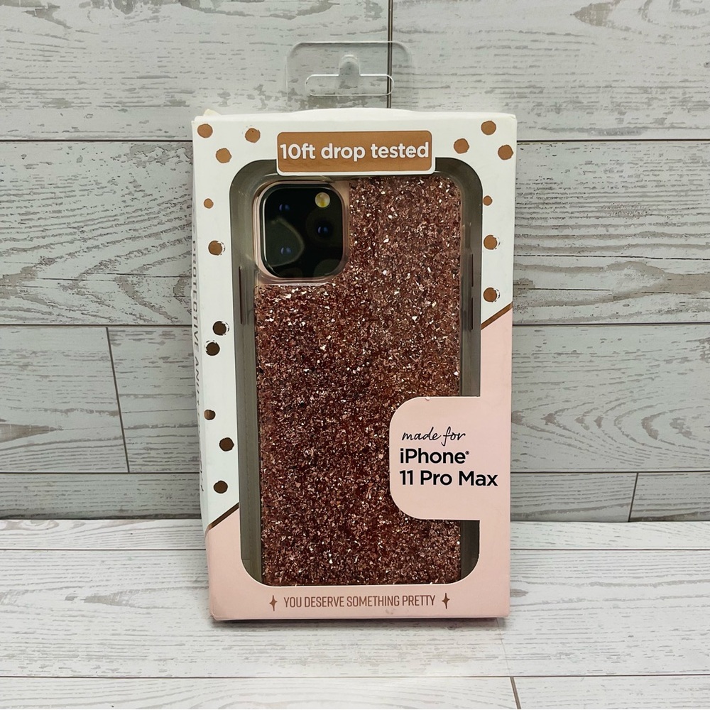 iPhone 11 Pro Max Rose Gold Glitter Phone Case